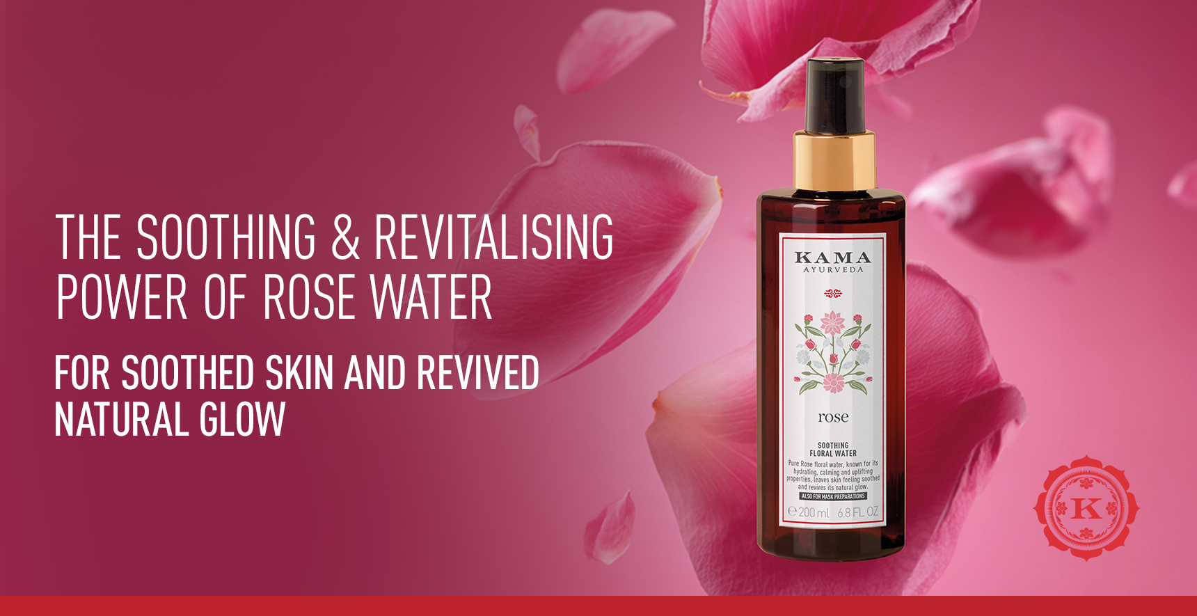 Buy Rose Soothing Floral Water | Hydrating Face Toner | Kama Ayurveda