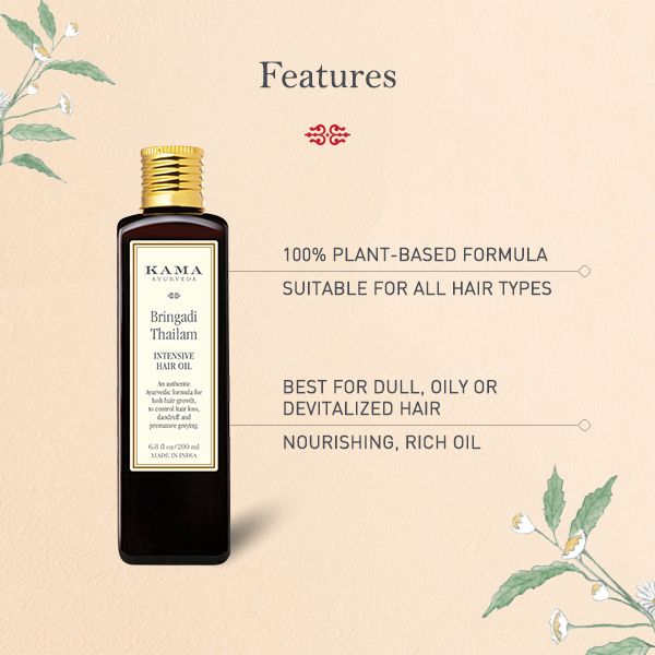 Bringadi Intensive Hair Treatment Oil for Hair Regrowth Hair Loss Kama Ayurveda