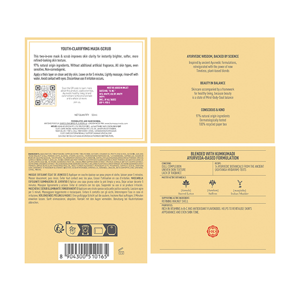 Kumkumadi Youth-Clarifying Mask-Scrub | 2 in 1 Mask Scrub 